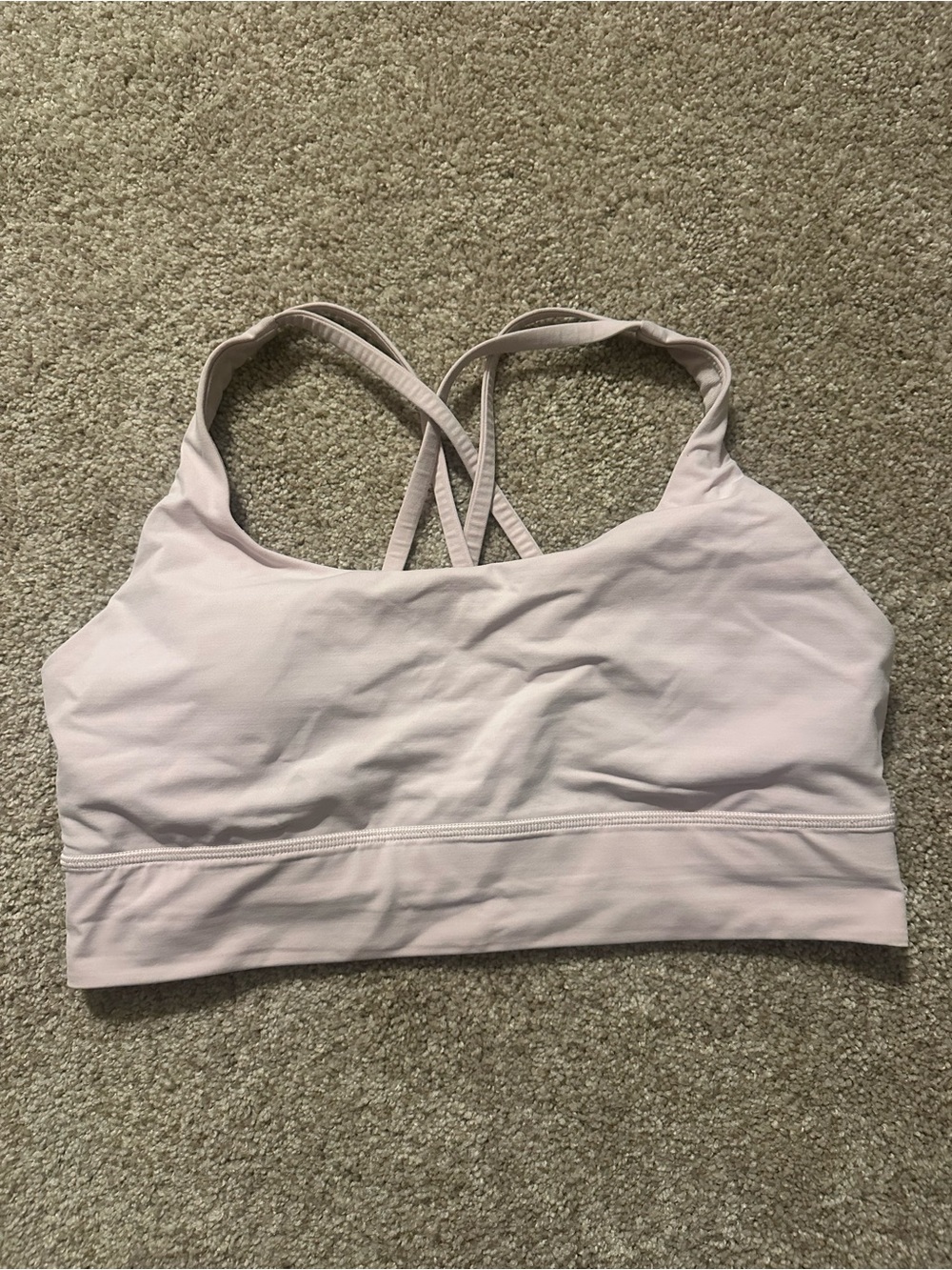 Lululemon Light Pink Strappy Sports Bra with padding